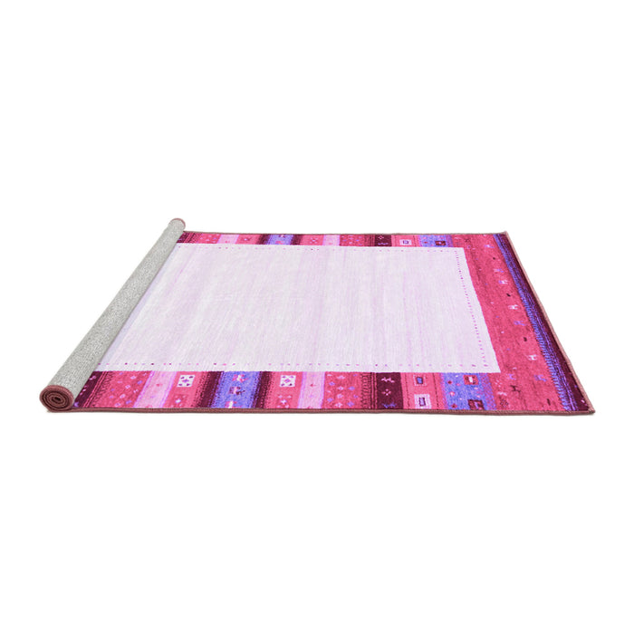 Sideview of Machine Washable Solid Purple Modern Area Rugs, wshcon1772pur