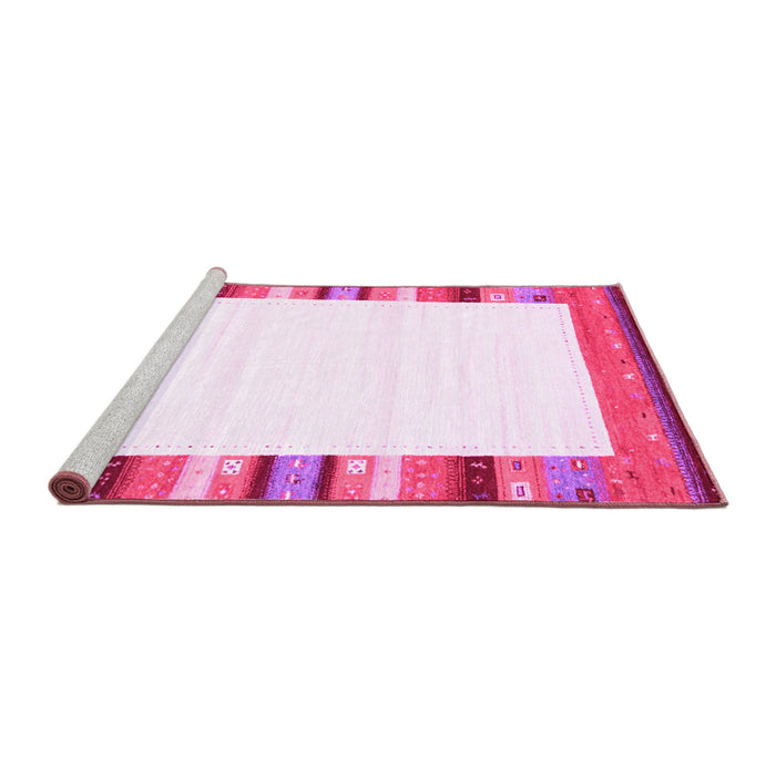Sideview of Machine Washable Solid Pink Modern Rug, wshcon1772pnk