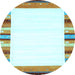 Round Solid Light Blue Modern Rug, con1772lblu