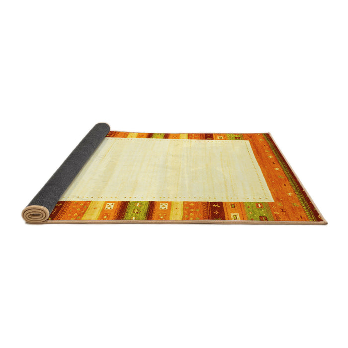 Sideview of Solid Yellow Modern Rug, con1772yw