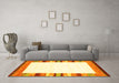 Machine Washable Solid Yellow Modern Rug in a Living Room, wshcon1772yw