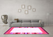 Machine Washable Solid Pink Modern Rug in a Living Room, wshcon1772pnk