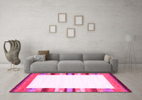 Machine Washable Solid Pink Modern Rug, wshcon1772pnk