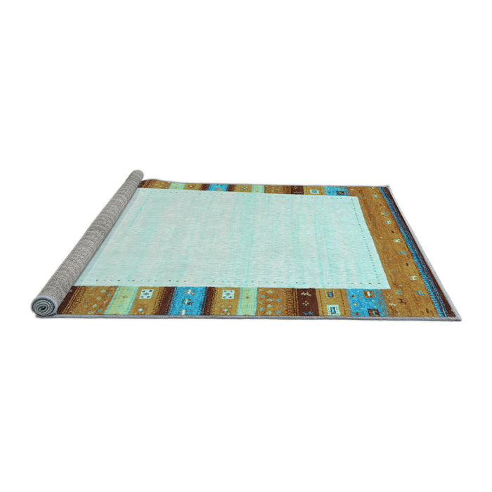 Sideview of Machine Washable Solid Light Blue Modern Rug, wshcon1772lblu