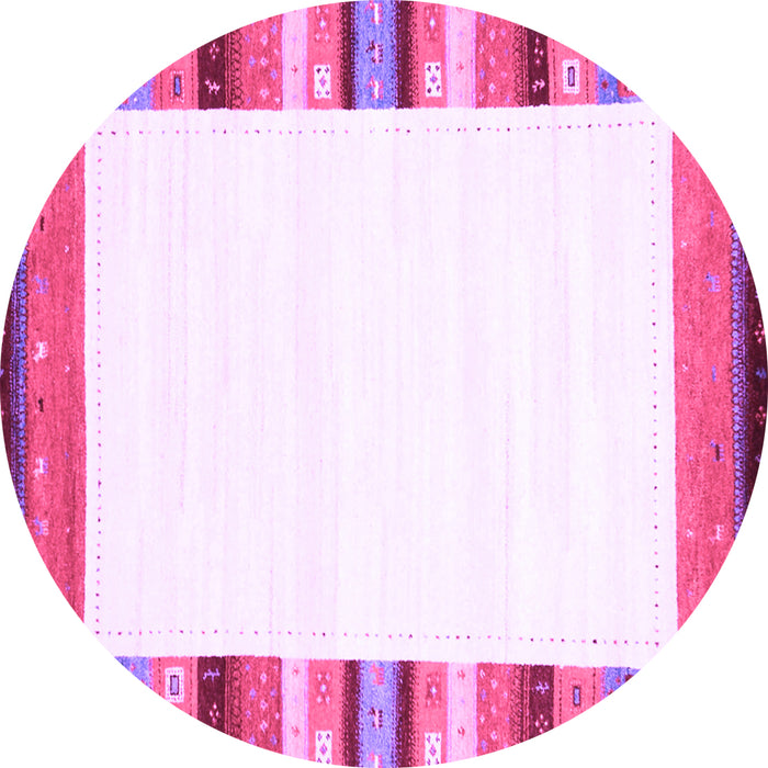 Round Solid Purple Modern Rug, con1772pur