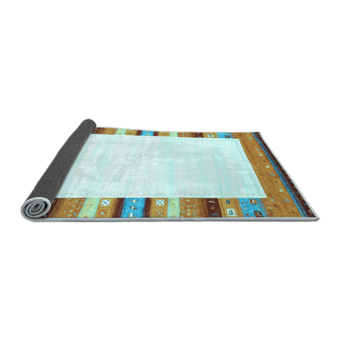 Sideview of Solid Light Blue Modern Rug, con1772lblu