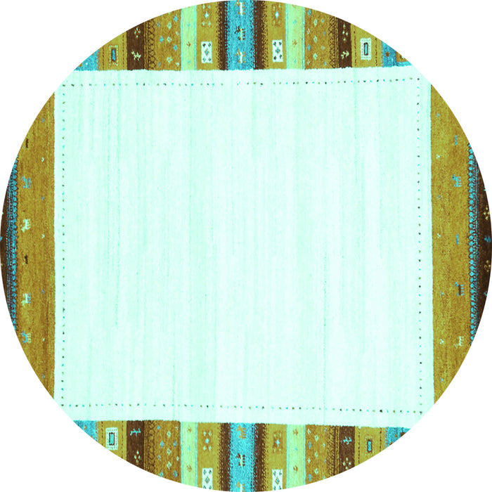 Round Solid Turquoise Modern Rug, con1772turq