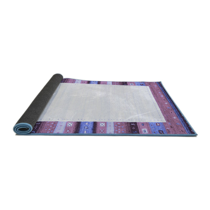 Sideview of Solid Blue Modern Rug, con1772blu