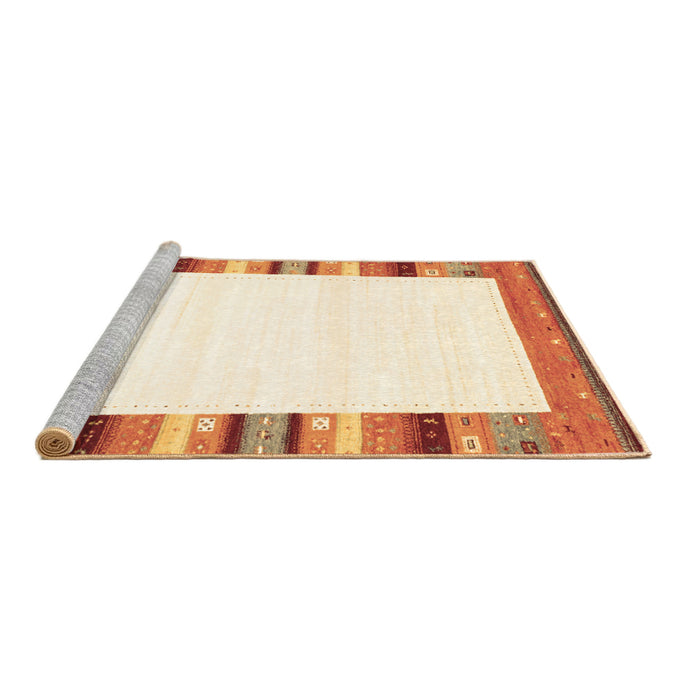 Sideview of Machine Washable Solid Brown Modern Rug, wshcon1772brn