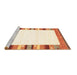 Sideview of Machine Washable Solid Brown Modern Rug, wshcon1772brn