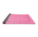 Sideview of Abstract Pink Contemporary Rug, con1773pnk