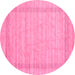 Round Abstract Pink Contemporary Rug, con1773pnk