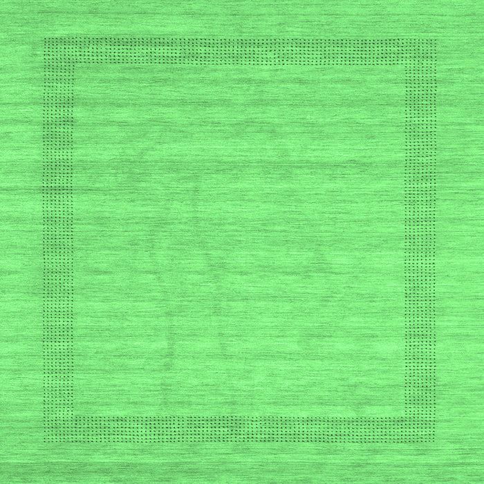 Square Machine Washable Abstract Emerald Green Contemporary Area Rugs, wshcon1773emgrn