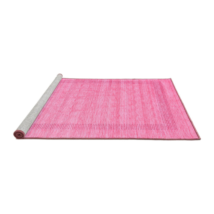 Sideview of Machine Washable Abstract Pink Contemporary Rug, wshcon1773pnk