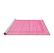 Sideview of Machine Washable Abstract Pink Contemporary Rug, wshcon1773pnk