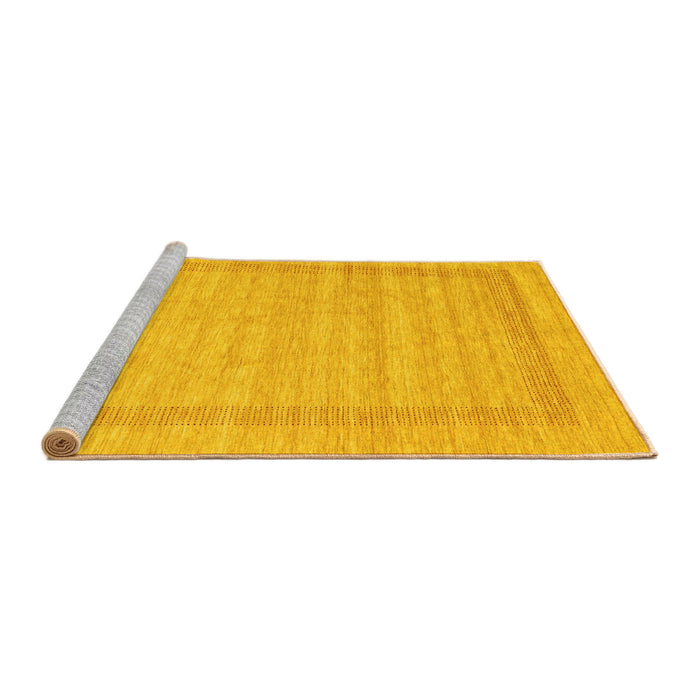 Sideview of Machine Washable Abstract Yellow Contemporary Rug, wshcon1773yw