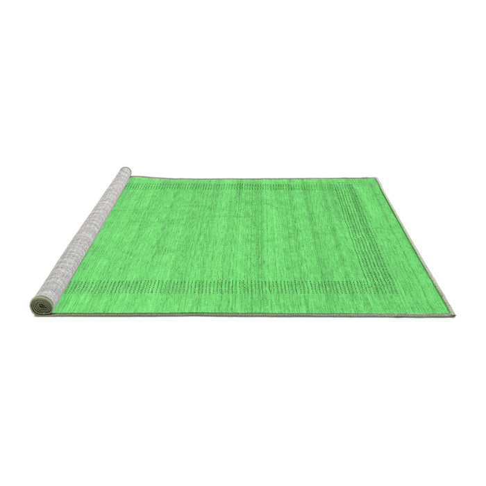 Sideview of Machine Washable Abstract Emerald Green Contemporary Area Rugs, wshcon1773emgrn