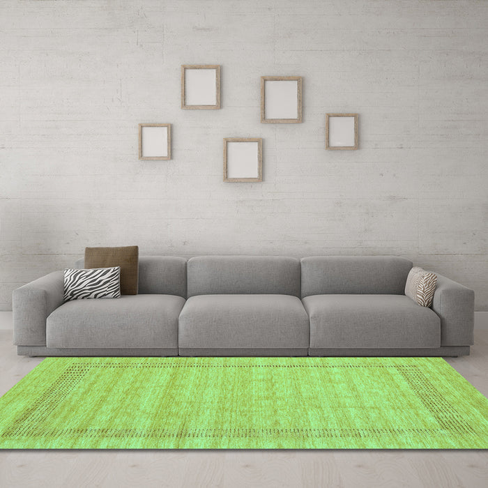 Machine Washable Abstract Turquoise Contemporary Area Rugs in a Living Room,, wshcon1773turq