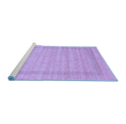 Sideview of Machine Washable Abstract Blue Contemporary Rug, wshcon1773blu