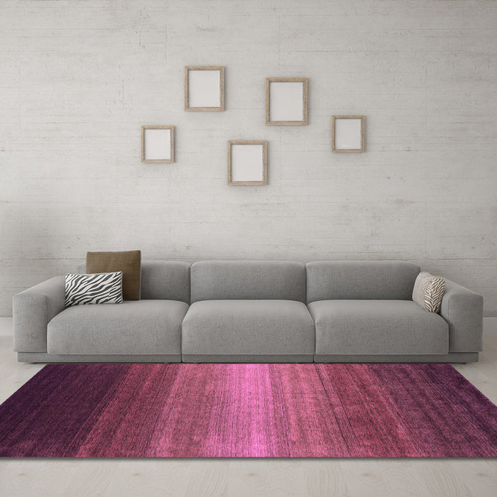 Machine Washable Abstract Pink Contemporary Rug in a Living Room, wshcon1774pnk