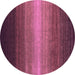 Round Abstract Pink Contemporary Rug, con1774pnk