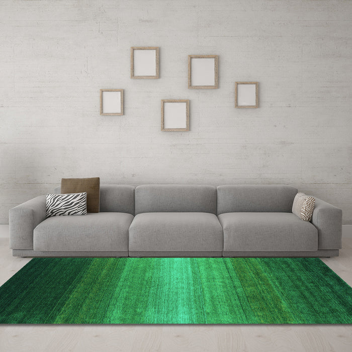 Machine Washable Abstract Turquoise Contemporary Area Rugs in a Living Room,, wshcon1774turq