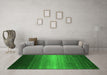 Machine Washable Abstract Green Contemporary Area Rugs in a Living Room,, wshcon1774grn