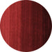 Round Abstract Brown Contemporary Rug, con1775brn