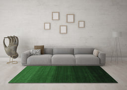 Machine Washable Abstract Emerald Green Contemporary Area Rugs in a Living Room,, wshcon1775emgrn