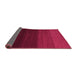 Sideview of Abstract Purple Contemporary Rug, con1775pur