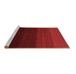 Sideview of Machine Washable Abstract Brown Contemporary Rug, wshcon1775brn