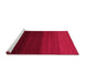 Sideview of Machine Washable Abstract Pink Contemporary Rug, wshcon1775pnk