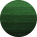 Round Abstract Emerald Green Contemporary Rug, con1775emgrn