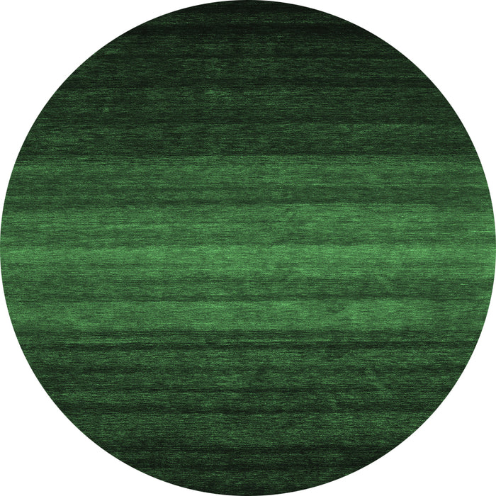Round Abstract Emerald Green Contemporary Rug, con1776emgrn