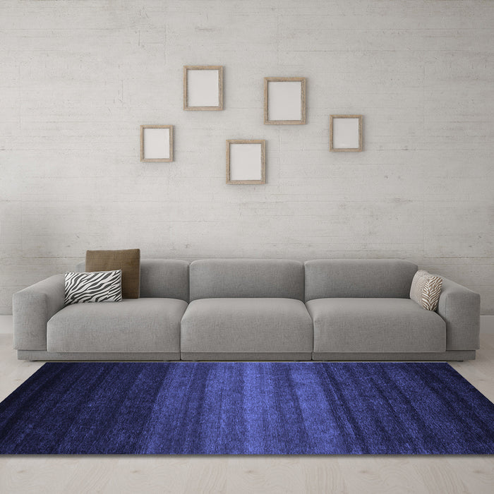 Machine Washable Abstract Blue Contemporary Rug in a Living Room, wshcon1776blu