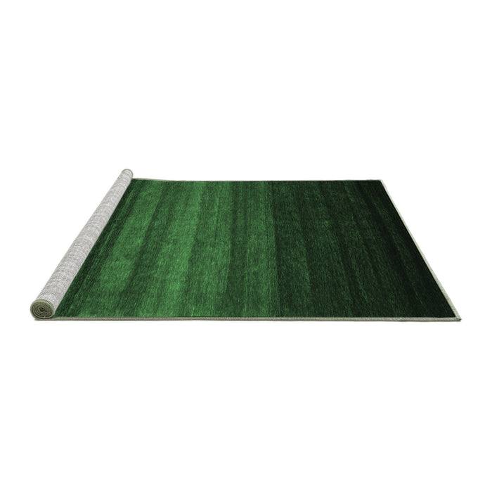 Sideview of Machine Washable Abstract Emerald Green Contemporary Area Rugs, wshcon1776emgrn
