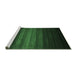 Sideview of Machine Washable Abstract Emerald Green Contemporary Area Rugs, wshcon1776emgrn