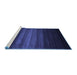 Sideview of Machine Washable Abstract Blue Contemporary Rug, wshcon1776blu