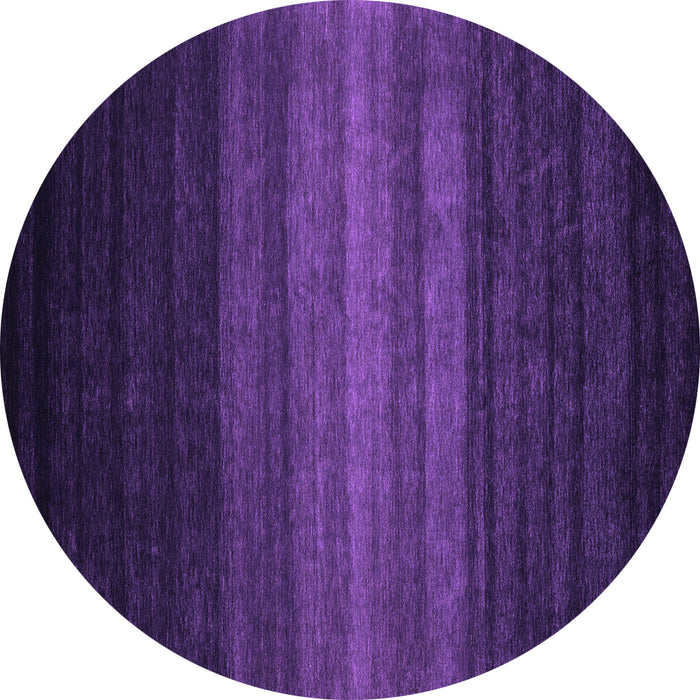 Round Abstract Purple Contemporary Rug, con1776pur