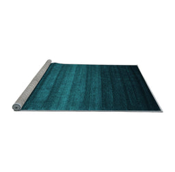 Sideview of Machine Washable Abstract Light Blue Contemporary Rug, wshcon1776lblu