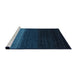 Serging Thickness of Machine Washable Contemporary Deep-Sea Blue Rug, wshcon1777