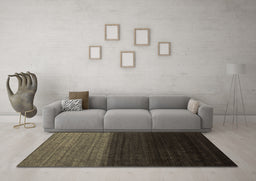 Machine Washable Abstract Brown Contemporary Rug in a Living Room,, wshcon1777brn