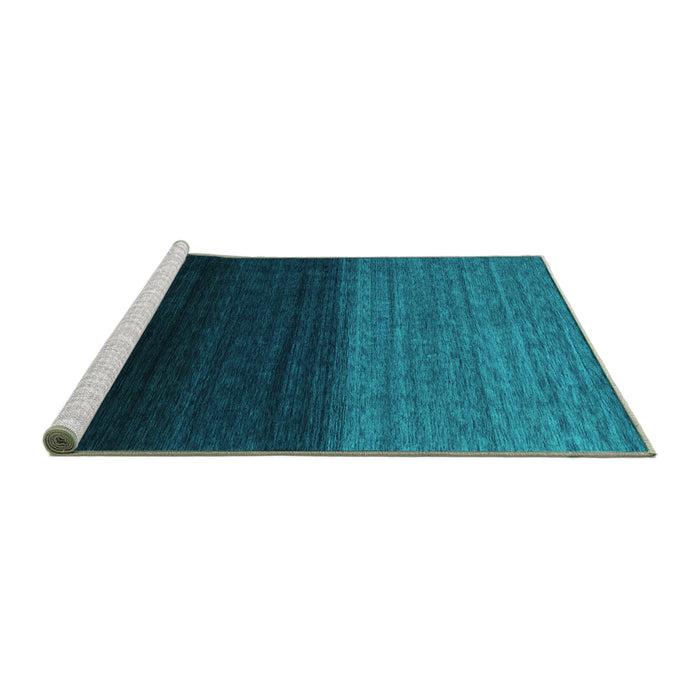 Sideview of Machine Washable Abstract Turquoise Contemporary Area Rugs, wshcon1777turq