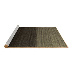 Sideview of Machine Washable Abstract Brown Contemporary Rug, wshcon1777brn