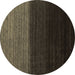 Round Abstract Brown Contemporary Rug, con1777brn