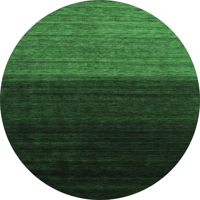 Round Abstract Emerald Green Contemporary Rug, con1777emgrn
