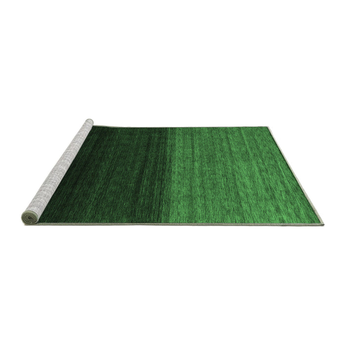 Sideview of Machine Washable Abstract Emerald Green Contemporary Area Rugs, wshcon1777emgrn