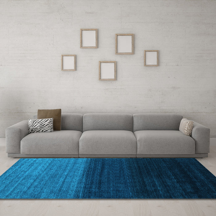 Machine Washable Abstract Light Blue Contemporary Rug in a Living Room, wshcon1777lblu