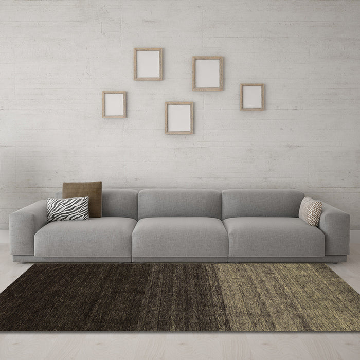 Machine Washable Abstract Brown Contemporary Rug in a Living Room,, wshcon1778brn