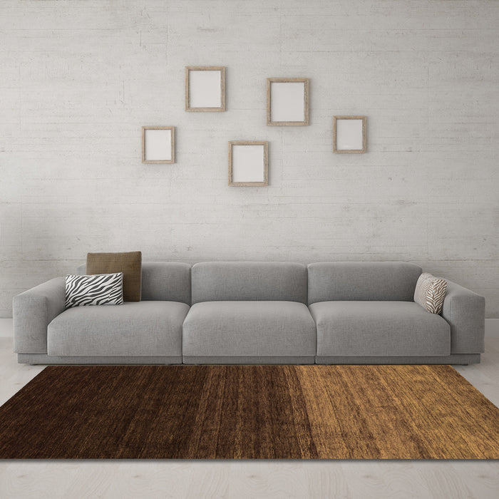 Machine Washable Abstract Orange Contemporary Area Rugs in a Living Room, wshcon1778org